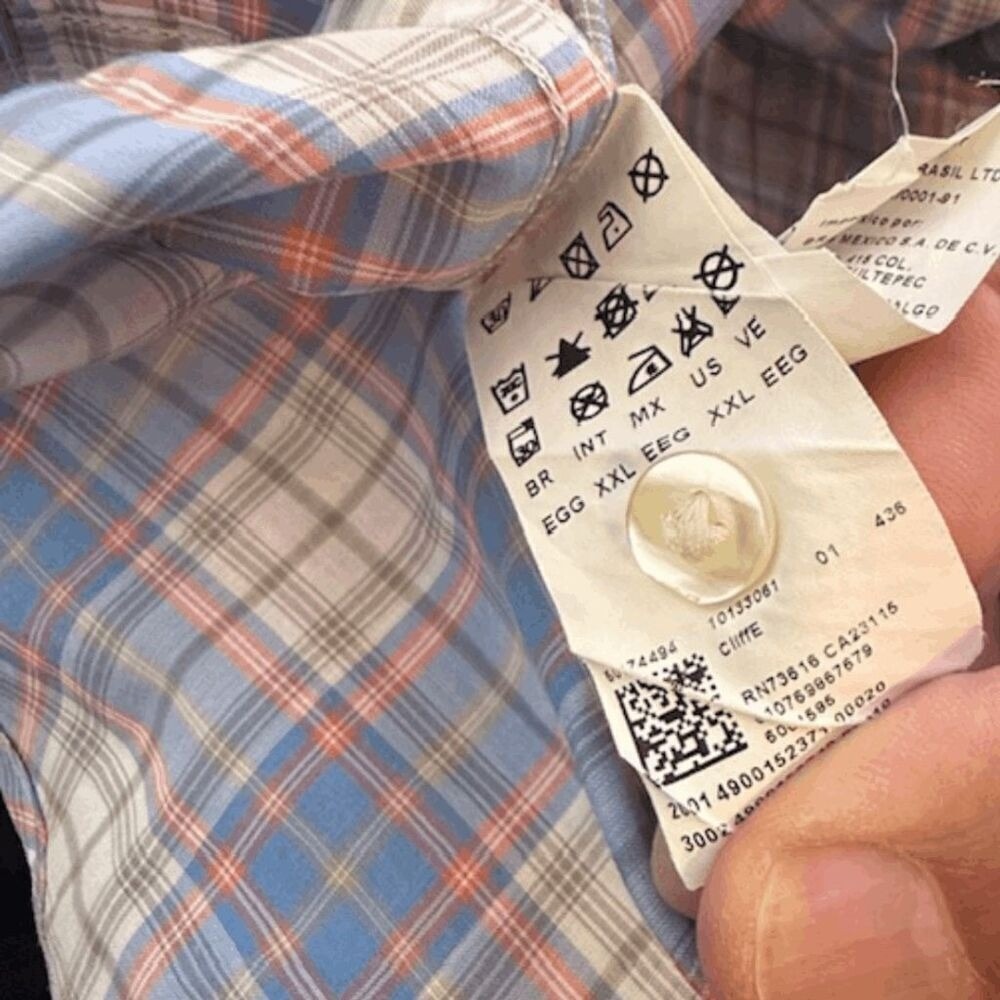 Boss Orange Men's Plaid Long Sleeve Button Down Shirt Blue Gray‎ Size 2XL - Picture 6 of 7